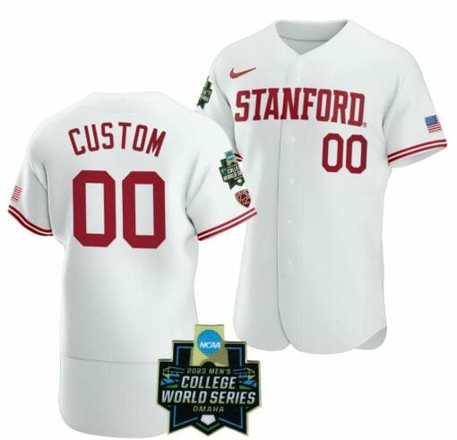 Custom Stanford Cardinal Jersey Name and Number OMAHA 8 2023 NCAA Baseball College World Series White #00