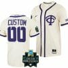 Custom TCU Horned Frogs Jersey Name and Number NCAA Baseball 2023 College World Series Natural Replica 00