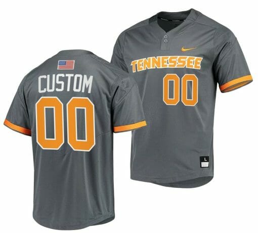 Custom Tennessee Volunteers Baseball Jersey Name and Number NCAA College Grey