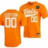 Custom Tennessee Volunteers Jersey Name and Number 2023 NCAA Baseball College World Series Orange 00 OMAHA 8