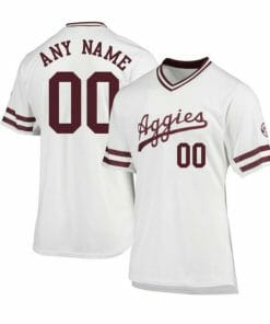 Custom Texas A and M Baseball Jersey Name and Number College White