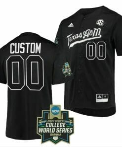 Custom Texas A And M Baseball Jersey Name and Number NCAA College 2022 College World Series Black