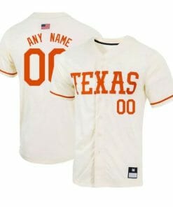 Custom Texas Longhorns Baseball Jersey Name and Number NCAA College Natural