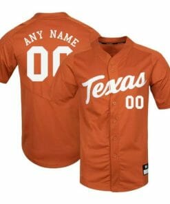 Custom Texas Longhorns Baseball Jersey Name and Number NCAA College Orange
