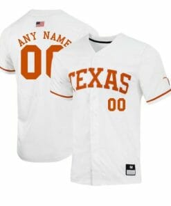 Custom Texas Longhorns Baseball Jersey Name and Number NCAA College White