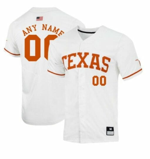Custom Texas Longhorns Baseball Jersey Name and Number NCAA College White
