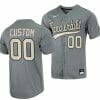 Custom Vanderbilt Commodores Baseball Jersey Name and Number NCAA College Grey