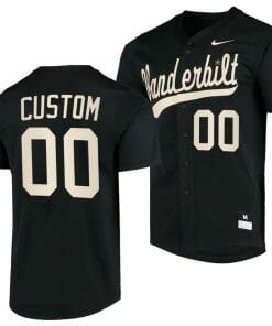 Custom Vanderbilt Commodores Baseball Jersey Name and Number NCAA College Replica Black
