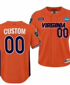 Custom Virginia Cavaliers Jersey Name and Number NCAA Baseball 2023 College World Series Orange #00