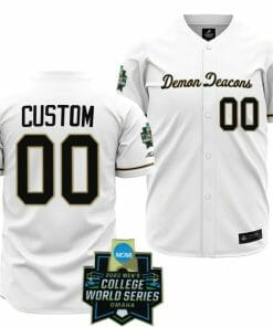 Custom WF Demon Deacons Jersey Name and Number Baseball NCAA 2023 College World Series White #00