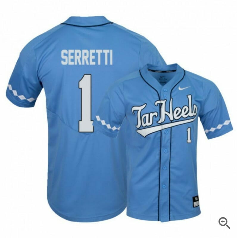 Danny Serretti Jersey North Carolina Tar Heels Baseball NCAA College Blue Elite Alumni #1