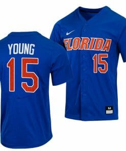 Danny Young Jersey Florida Gators College Baseball Full-Button Royal #15