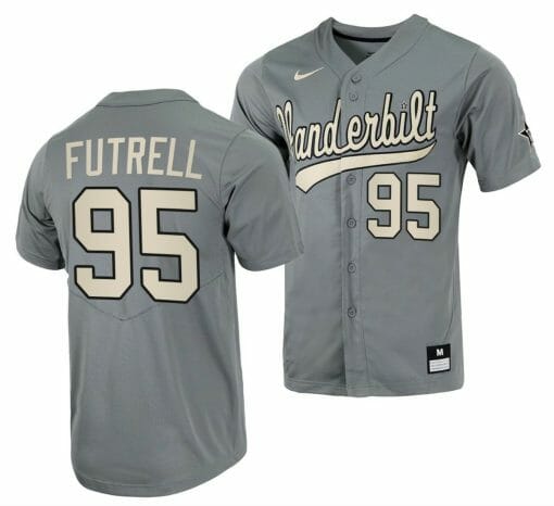 Devin Futrell Jersey Vanderbilt Commodores College Baseball Full-Button Grey #95