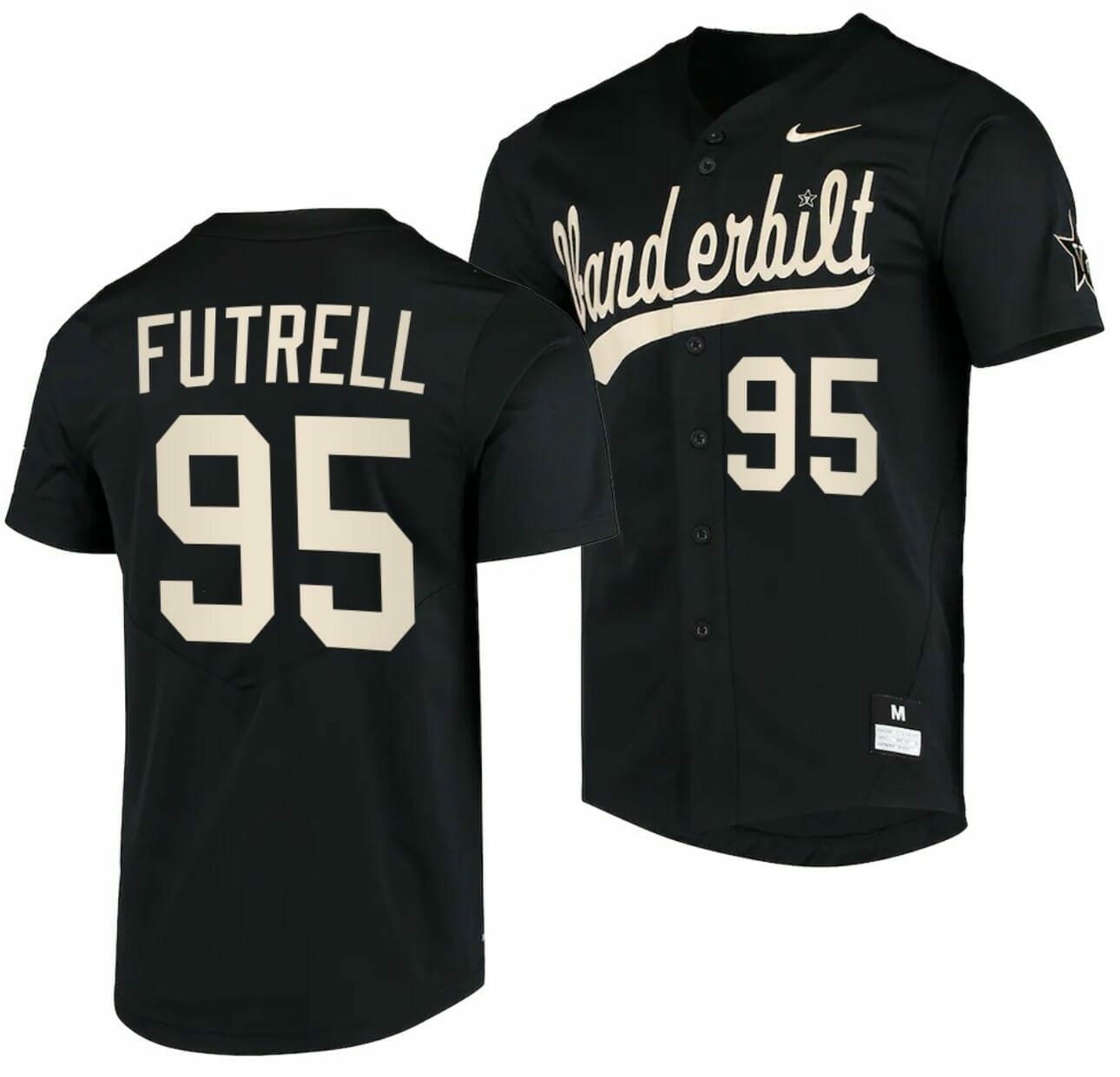 Devin Futrell Jersey Vanderbilt Commodores College Baseball Replica Black #95