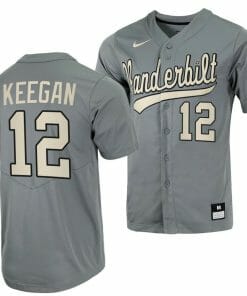 Dominic Keegan Jersey Vanderbilt Commodores College Baseball Full-Button Grey #12