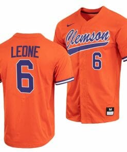 Dominic Leone Jersey Clemson Tigers College Baseball Orange Full-Button #6
