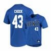 Duke Blue Devils 43 Chase Cheek Blue Elite Baseball Jersey