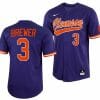 Dylan Brewer Jersey Clemson Tigers Baseball NCAA College Full Button Purple 3