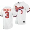 Dylan Brewer Jersey Clemson Tigers Baseball NCAA College Full Button White 3 1
