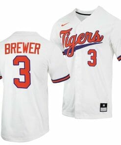 Dylan Brewer Jersey Clemson Tigers Baseball NCAA College Full-Button White #3