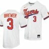 Dylan Brewer Jersey Clemson Tigers College Baseball White 3