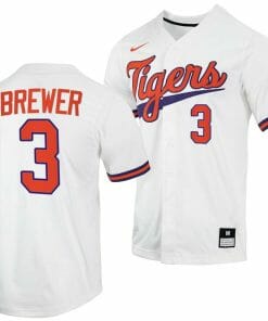 Dylan Brewer Jersey Clemson Tigers College Baseball White #3