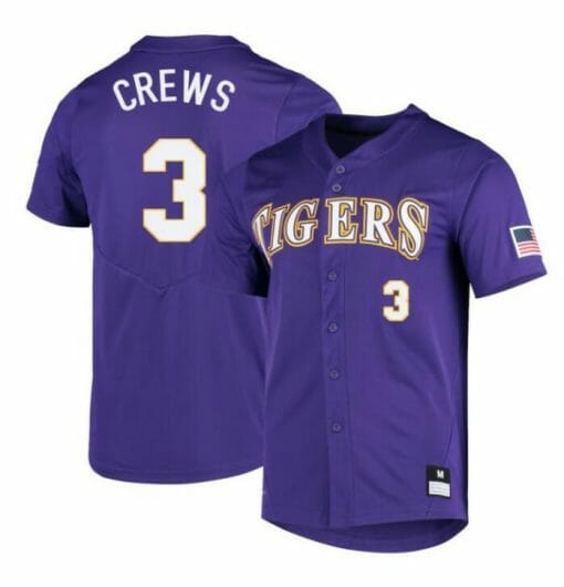 Dylan Crews Jersey LSU Tigers Baseball NCAA College Purple Alumni #3