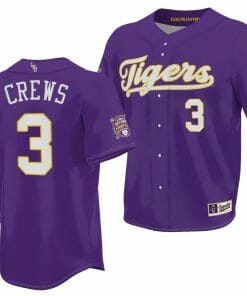 Dylan Crews Jersey LSU Tigers NCAA Baseball 2023 College World Series Champions Purple #3