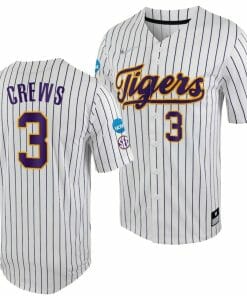 Dylan Crews Jersey LSU Tigers NCAA Baseball 2023 College World Series White Purple #3