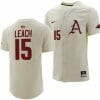 Dylan Leach Jersey Arkansas Razorbacks College Baseball Full Button Natural 15