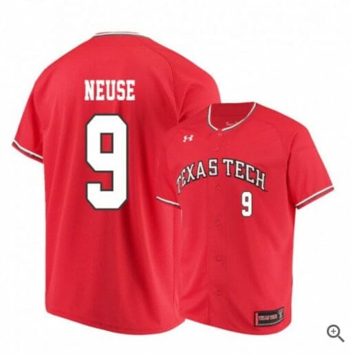 Dylan Neuse Jersey Texas Tech Red Raiders Baseball NCAA College Red Alumni #9