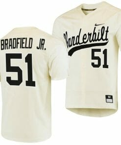 Enrique Bradfield Jr Jersey Vanderbilt Commodores College Baseball Replica Cream #51