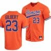 Geoffrey Gilbert Jersey Clemson Tigers College Baseball Orange Full Button 23