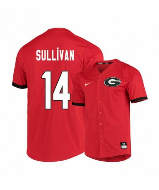 Georgia Bulldogs 14 Patrick Sullivan Red Elite College Baseball Jersey