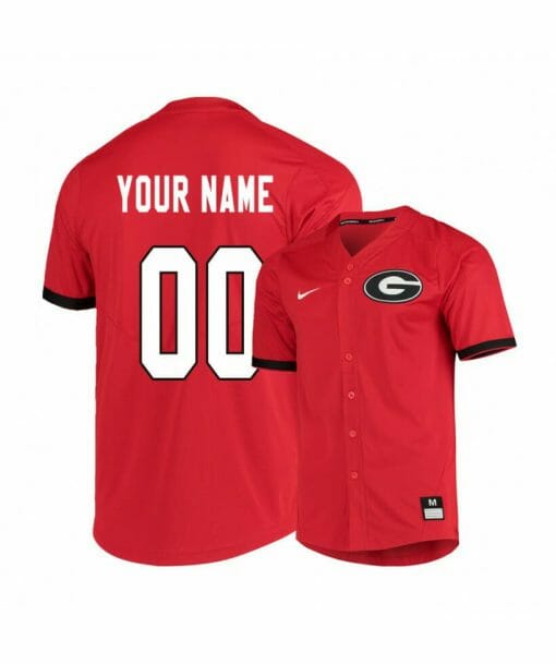 Georgia Bulldogs Red Elite Custom Name and Number Baseball Jersey