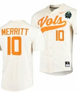 Griffin Merritt Jersey Tennessee Volunteers #10 Natural 2023 NCAA Baseball College World Series OMAHA 8