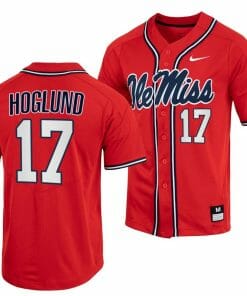Gunnar Hoglund Jersey Ole Miss Rebels College Baseball Red #17