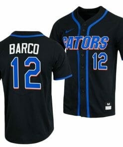 Hunter Barco Jersey Florida Gators Baseball NCAA College Full-Button Black #12