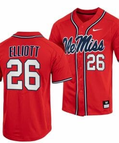 Hunter Elliott Jersey Ole Miss Rebels College Baseball Red #26