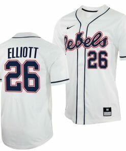 Hunter Elliott Jersey Ole Miss Rebels College Baseball White #26
