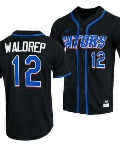 Hurston Waldrep Jersey Florida Gators College Baseball Full-Button Black #12