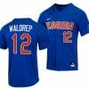 Hurston Waldrep Jersey Florida Gators College Baseball Full Button Royal 12