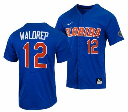 Hurston Waldrep Jersey Florida Gators College Baseball Full-Button Royal #12