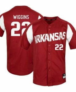 Jaxon Wiggins Jersey Arkansas Razorbacks Baseball NCAA College Cardinal Alumni #22