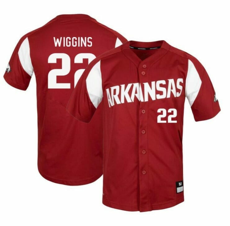 Jaxon Wiggins Jersey Arkansas Razorbacks Baseball NCAA College Cardinal Alumni #22