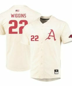 Jaxon Wiggins Jersey Arkansas Razorbacks Baseball NCAA College Cream Alumni #22