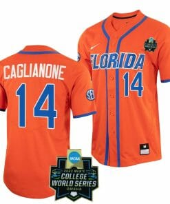 Jac Caglianone Jersey Florida Gators #14 Orange NCAA 2023 College World Series Baseball