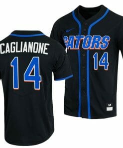 Jac Caglianone Jersey Florida Gators College Baseball Full-Button Black #14