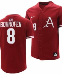 Jace Bohrofen Jersey Arkansas Razorbacks College Baseball Cardinal #8