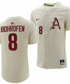 Jace Bohrofen Jersey Arkansas Razorbacks College Baseball Full-Button Natural #8